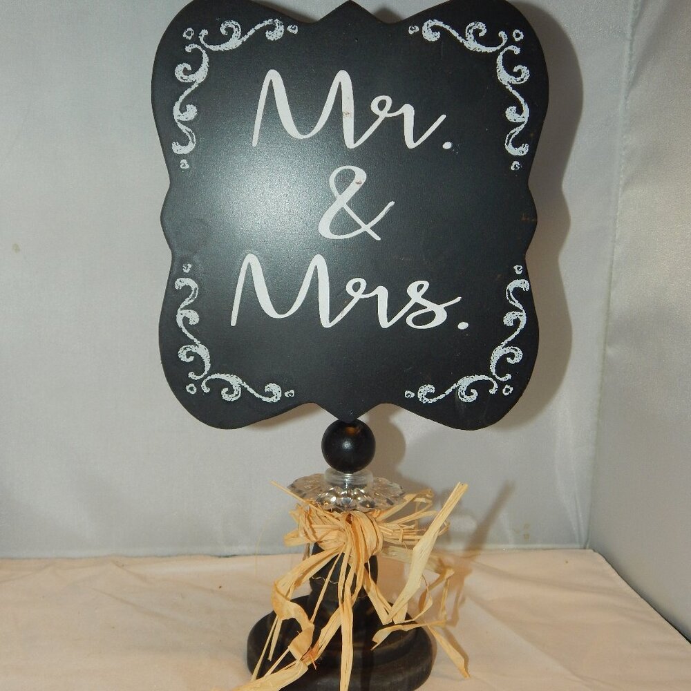 Rustic Mr. & Mrs. Tabletop Sign - Chalkboard Style Wedding Decor